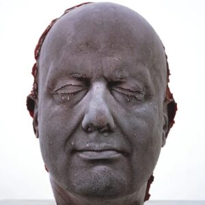 Carla Valentine Instagram - I have always been fascinated by this piece, and the detail in pic 4 is lovely: it's called "Self" by Marc Quinn and it's made of his own blood, frozen. It's best explained via his own website:

"Self is a self-portrait of the artist, but one that literally uses his body as material since the cast of Quinn's head, immersed in frozen silicone, is created from ten pints of his own blood. In this way, the materiality of the sculpture has both a symbolic and real function.

The work was made at a time when Quinn was an alcoholic and a notion of dependency – of things needing to be plugged in or connected to something to survive – is apparent since the work needs electricity to retain its frozen appearance. A further iteration made every five years, this series of sculptures presents a cumulative index of passing time and an ongoing self-portrait of the artist's ageing and changing self."

The first image is "Self" (1991) and subsequent images are 1996, 2001, 2006 and 2011 - various iterations of the same piece.
#marcquinn #blood #frozen #self