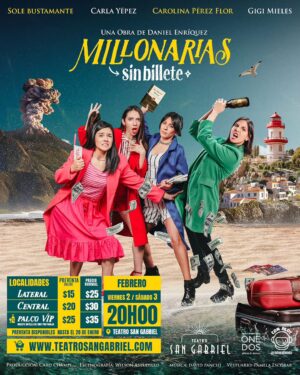 Carla Yépez Caicedo Instagram - ¡A PETICIÓN DEL PÚBLICO! 

Regresa 💵Millonarias sin Billete💵
Una obra de @danielenriquez._ 
COMPRA YA TUS PREVENTAS 

Cuatro desconocidas que soñaron con el mismo número de lotería, se embarcan en una aventura hacia el otro lado del mundo para encontrar el boleto ganador. A pesar de sus diferencias, tendrán que unirse y enfrentarse a desafíoa inesperados en una comedia donde los números se confunden y las risas se multiplican. 

📍Lugar: @teatrosangabrielquito
📅 Fecha: DOS ÚNICAS FUNCIONES | 2 y 3 de febrero
🎭Actúan: @miel.mieles @carolinapflor @solecbustamante @carla.yc 
🎟Compra tus preventas en www.teatrosangabriel.com

_______ ________ ________ _______ ________ _______
#teatro #quito #millonarias #Sinbillete #teatroquito