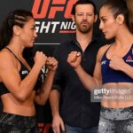 Carla Esparza Instagram - In honor of the epic title fight Saturday, posting this throwback (almost 4 years to the day), my fight vs Alexa Grasso in Mexico City. She came with the heat that 3rd round and rocked me, almost took my elbow home with her lol. Fantastic competitor, and she has only gotten better and better. Congrats, and way to represent Latina women!