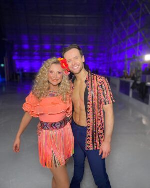 Carley Stenson Instagram - Our sassy samba 😊 @dancingonice @markhanretty this man 🙌🏻🙌🏻🙌🏻🙌🏻
I need to post more lol x 

Wonder Woman pose!