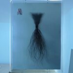 Carlota Guerrero Instagram - On view @sainteannegallery “Raíz, जड़” Carlota Guerrero, Sonam Solanki 2023 Human hair, nylon, methacrylate, paper, wood 35 x 48 x 5 cm