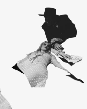 Carlson Young Instagram - BW art by @bamb11n