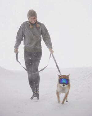 Carly Schroeder Instagram - Ever wonder where you’ll end up if you never pulled back on the leash and let your dog lead the way? LOST... You end up lost.
.
@rexspecsk9 dog goggles. #doggles #dogsonadventures #lostLT