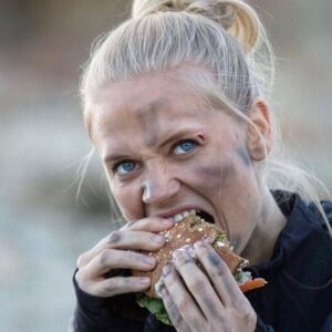 Carly Schroeder Instagram - Returning to civilization ready to eat anything and everything that isn’t an MRE. #lookaway