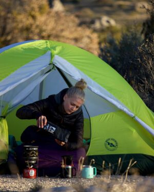 Carly Schroeder Instagram - There are so many ways to make coffee... french press, pour over, drip, siphon... how do you make your morning cup of happiness?
.
If it's backpacking I #jetboil and pour over and at the house it's #aeropress and chill.
.
#blackriflecoffee #grablifebythebeans