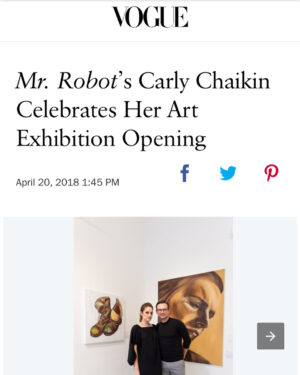 Carly Chaikin Instagram - My art show NOUN is only up for ONE MORE WEEK. Thank you to @nytimes @hollywoodreporter @voguemagazine @justjared @mydomaine and @rogersandcowan. Thank you to everyone who showed up at the opening and anyone who’s gone since. Go check it out if you haven’t already at @rebeccaminkoff store in LA on Melrose. I’ll be there Sunday taking it down #carlychaikinart Go to my art page @carlychaikinart to see more work and videos or check out my website. Link in bio
