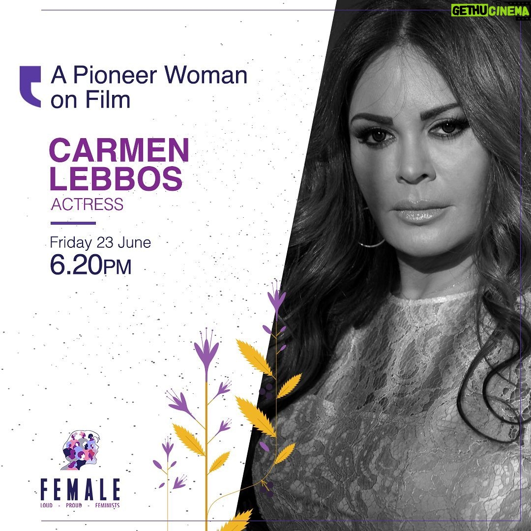 Carmen Lebbos Instagram - 🎙️ Join us to hear this 💜 powerful woman speak about her experience! ✨@carmen_lebbos, movie star, series and theater actress, reflects on the portrayal of women on screen and stage and her personal journey. #WeareFEMALE #FEMALEFeministFestival #10YearsStrong #10thanniversary