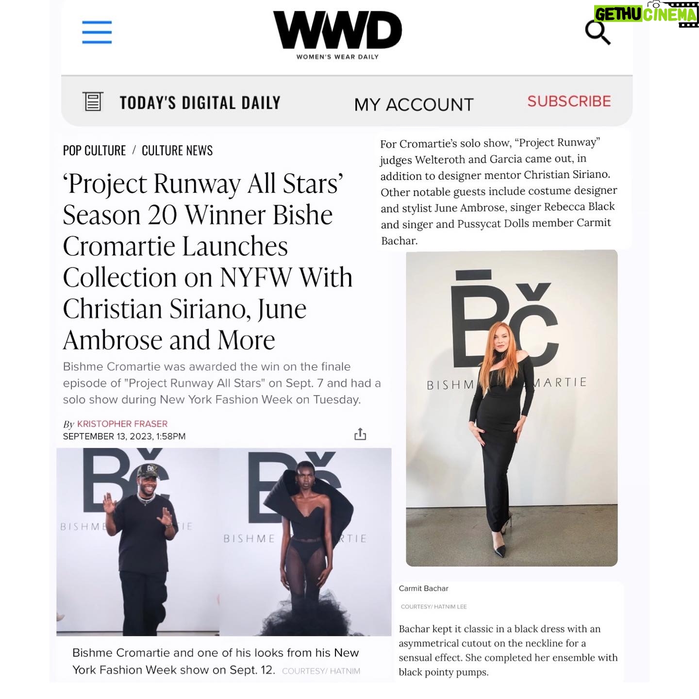 Carmit Bachar - 1.5K Likes - Grateful to each and everyone who made #NYFW such a huge success for @pussycatdolls star @therealcarmit and for the love in post show lineups including in @vanityfairitalia and @wwd.
(#swipeleft to read the 🖊️ ups).
#newpress #nyc #vanityfair #wwd