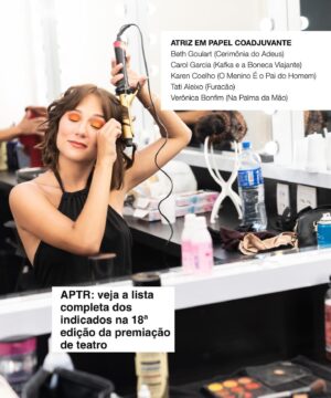 Carol Garcia Instagram - Eu nunca tinha sido indicada a um prêmio de TEATRO. Tive muita fé que voltaria ao palco, depois de 3 anos trabalhando apenas no audiovisual, fazendo algo que eu realmente acreditasse. Aconteceu. Não foi fácil esse processo. Esbarrei em muitas dificuldades, inclusive físicas, questões de saúde, quis até desistir de tudo. Então essa indicação vem como uma afirmação… Me sinto honrada (como disse meu amigo André Dias)
Nossa peça teve várias indicações. André Dias, Alessandra Maestrini, João Pimenta, Márcia Rubim e Nello Marrese. Profissionais que admiro muito e que são gente de TEATRO! Gosto muito disso.
Voltamos em cartaz em MARÇO.
Reestrearemos no RJ. Depois seguimos por mais viagens.
Quem não viu, vai lá com a gente.
Quem já viu pode ir de novo pq depois de tanta estrada a gente amadureceu. 
Caminho amadurece. 
Até já 🤍
Ps: estou ao lado de atrizes FODAS.