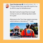 Carol Vorderman Instagram - JUST ONE DAY IN THE SEWAGE OF TORY LAND 🔹Sunak’s new Honours list gives awards to Tories unsurprisingly including a Knighthood to a man who’s given £5m to the Tory party. Often a major Tory donor is given a peerage and goes straight into the House of Lords. Only a knighthood this time, must be the effect of inflation? 🔹Tories have been attempting to smear Angela Rayner after a book written by Michael Ashcroft alleged she may have avoided tax on sale of her council house which she bought in 2007. She says all is above board. 🔹Rayner was a teenage Mum (and she’s a good Mum). She later married and they had a baby boy born prematurely at 23 weeks. He spent 8 months in hospital and is registered blind. 🔹Tory newspapers have published his records and birth certificate 😡 🔹I’ve been keen to point out the scale of Tory hypocrisy. Daily Mail is owned ultimately by the Rothermere family through an offshore organisation. 🔹The man who wrote the book Michael Ashcroft is a major Tory donor based offshore. He was put into the House of Lords in spite of this and the Cabinet Office said he was to have become a UK citizen for tax. It didn’t happen. His interests remained offshore.He resigned from the Lords in 2015 🔹Ashcroft was also “Sexist Shaun” Bailey’s biggest donor in his failed attempt to become London Mayor 🔹Tory donors who have given the party £21 million own UK properties through 150 offshore companies 🔹ANDREA JENKYNS, made a Dame by Boris Johnson last year (the woman in the yellow dress giving the middle finger to protesters outside Downing St) was accusing Angela Rayner of lack of transparency. 🔹I pointed out Jenkyns’ lack of transparency as a Director of the Tufton St company Net Zero Watch which does not reveal its funding sources. Dark money eh? 🔹Jenkyns didn’t answer my question and just slung yet another petty personal insult at me about selfies. God these right wingers are dull and predictable aren’t they? 🔹Thames Water says it’s run out of money and will put up customers’ bills by up to 40%. My prediction is that other water companies may follow suit YES. JUST ONE DAY IN TORY LAND. Vote Tory for more of the same or join us at STOPTHETORIES.vote
