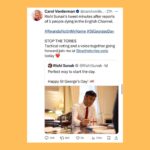 Carol Vorderman Instagram - A FEW DAYS IN THE TORY SEWER Frank Hester’s company has received £400 million in govt IT contracts and has donated £15 million to the Tory party. Last month it was revealed Hester said of Labour MP Diane Abbott that “she makes me want to hate all black women” and “she should be shot”. It’s now been revealed the Tories rewarded Hester with another contract for £4.4 million days later, even though the NHS England boss described his comments as “racist, sexist and violent”. Grant Shapps Defence Secretary has said that Tories will find more than £20 billion of money by cutting civil servants and replacing them with IT. So more contracts for Sunak’s family firm Infosys, the Post Office scandal company Fujitsu (Infosys and Fujitsu have a partnership) and for Frank Hester I guess? Rishi Sunak forces through the disgraceful Rwanda Bill costing us £500 million to send 200 refugees to Rwanda and then we will receive a similar number of people seeking asylum FROM Rwanda to the UK. Who’s profiting from all of this? The morning after the Bill was passed, Sunak tweets a ‘Happy St George’s Day’ message minutes after the report of 5 refugees, including a child, drowning in the Channel. Maybe just bad timing but …. By the way, Ben Habib, deputy leader of the Reform UK Ltd Party tells Talk TV that he would leave refugees to drown rather than save them if a boat capsized in the Channel. Not a whiff of his comments in the Daily Mail or Express or Telegraph or BBC so far. SIGN UP with us now for tactical voting advice. Type in your postcode with us at STOP THE TORIES. VOTE Tory researcher close to the Security Minister is charged with spying for China… Ben Houchen, the Tory Teesside Mayor is up for election on May 2nd. Local entrepreneur and Middlesborough FC Chairman Steve Gibson who had supported Houchen in the past says that Houchen has ‘sold the future of generations’ when Houchen’s appalling deal for Teesworks and Freeport gifted £500 million to two businessmen. Gibson now supports Labour. If Houchen loses (polls say neck and neck with Labour) that could mean the end of Sunak.
