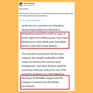 Carol Vorderman Instagram - HOUSES BOUGHT AFTER PPE AND COVID PROFIT

As the Tories and their papers continue to bang on about whether or not Angela Rayner owes £1,500 Capital Gains Tax on a council house she bought in 2007.  James Daly MP has also reported her to the police on allegations he then refuses to name.  Pathetic. 

Russell Scott, an excellent investigative journalist who often works with @goodlawproject took a stroll through the PPE Avenue of houses bought with Covid profits. Let’s look at just some of those properties bought by execs and others who benefited hugely from enormous PPE deals during the pandemic

Pic 2 £7.25 million stately home bought in July 2020 by Zoe Ley who made £20 million profit for brokering a contract alongside a former Tory MP Brooks Newmark

Pic 3 £1.5 million pad bought by Tory donor and former Tory councillor Steve Dechan after he secured a £200  million contract for PPE

Pic 4  The $9.5 million pad bought by Gareth Hales, the founder of Unispace which secured £679 million in PPE deals via the VIP Lane after contacting Michael Gove

Pic 5  The £30 million Caribbean villa bought by owners of the PPE Suppliers Full Support Healthcare after receiving over £1 billion of PPE contracts.

Pic 6  Russell Scott comments

Pic 7  Execs in an American firm which benefited from UK govt Covid deals.  Two new Gulfstream jets bought and two multi million dollar homes.  When the estate agents asked for proof they could buy the homes, one of the execs handed over a bank statement showing a $128 million deposit into the company’s account from the UK government.

Pic 8  The Covid tests supplied but the American firm were then questioned for accuracy.

Pic 9  Exec who supplied unusable PPE bought two mansions

Pic 10.  Chemical Intelligence Ltd had two employees and two years of losses when it landed £126 million contract for PPE.  @opendemocracy found that £27 million of it was deemed ’not fit for use’ by the NHS.  The company’s fortunes were turned around and declared £33 million profit in September 2020.