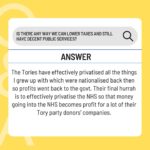 Carol Vorderman Instagram - ANSWERING YOUR POLITICAL QUESTIONS PART 2 Is there any way we can lower taxes and still have decent public services? The Tories have effectively privatised all the things I grew up with which were nationalised back then so profits went back to the govt. Their final hurrah is to effectively privatise the NHS so that money going into the NHS becomes profit for a lot of their Tory party donors’ companies. Take that profit away and everything will cost less and hopefully run better. Decades ago we were sold the lie that everything going through a private company will be more efficient and cheaper than if it was run publicly. We’ve learned (water gas electricity… everything) otherwise haven’t we? Do you think Michael Gove's failure to notify financial interests is a breach? Yes I do. He received tickets for a football game from David Meller and didn’t declare them which in itself sounds like nothing. But then when you hear that David Meller (a tory donor and sponsor of Gove for leader) had a company called Meller Designs, a fashion company with no experience of PPE which then received VIP Lane contracts of £160 million during Covid after being referred by Michael Gove, then the penny starts to drop about conflicts of interest? Do you think they are more corrupt today than years ago, or just not as smart in hiding it? I believe that the system has never been more corrupt than since the Brexit vote. Corruption wasn’t something which was even thought about when I was young and most of our infrastructure was owned by us, it was nationalised. Nearly everything was nationalised. So there wasn’t room for private profiteering off govt contracts. I’m not saying nothing bad happened as I don’t know but since Brexit it has escalated to a situation I don’t recognise anymore. It’s breathtaking. Donate to the Tories and you get a place in the House of Lords anyone?