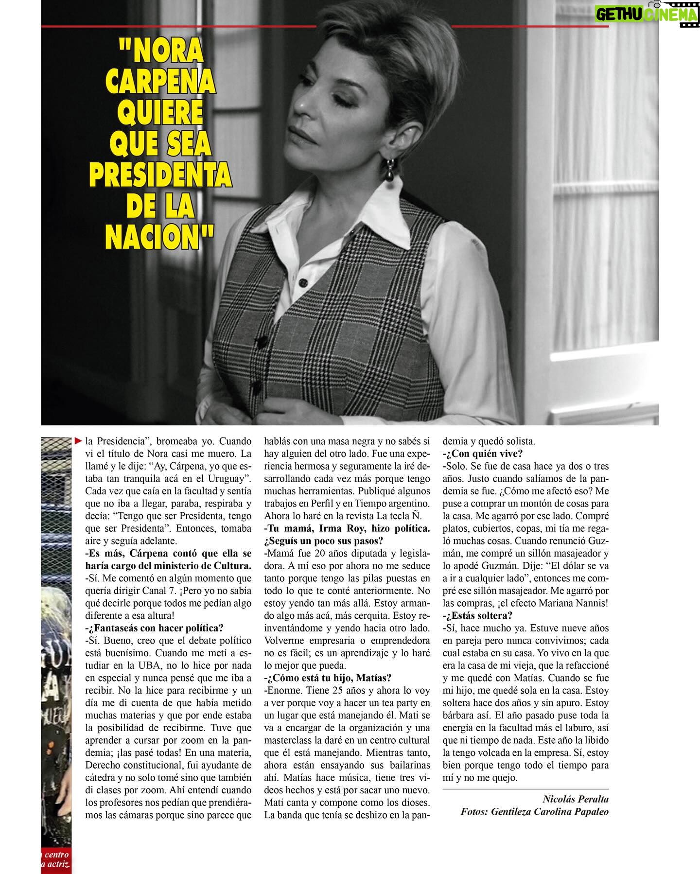 Carolina Papaleo - 736 Likes - Gracias @peralta_nico por tan hermosa nota para revista pronto š
DespuĆ©s de 12 aƱos hablamos de la vuelta de āYo adivino el Parpadeoā, mi felicidad que hoy me digan āLicenciada en Ciencia PolĆticaā y todos los proyectos que vienen por delante!
Encontra en Revista Pronto la nota completa šš¾