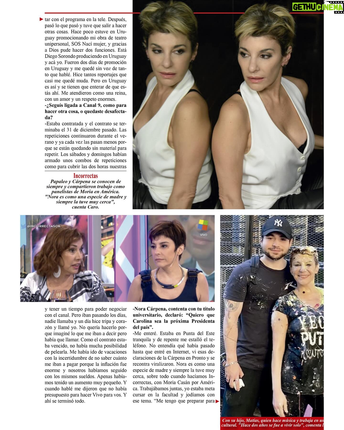 Carolina Papaleo - 736 Likes - Gracias @peralta_nico por tan hermosa nota para revista pronto š
DespuĆ©s de 12 aƱos hablamos de la vuelta de āYo adivino el Parpadeoā, mi felicidad que hoy me digan āLicenciada en Ciencia PolĆticaā y todos los proyectos que vienen por delante!
Encontra en Revista Pronto la nota completa šš¾