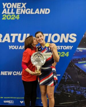 Carolina Marín Instagram - 🏆 𝗔𝗟𝗟 𝗘𝗡𝗚𝗟𝗔𝗡𝗗 𝗖𝗛𝗔𝗠𝗣𝗜𝗢𝗡 🏆

Absolutely incredible week. Thank you so much for all your love! Here we are 9 years later 💪 Get well soon @akane.yamaguchi66 🙏

Ha sido una semana increíble. Gracias por vuestro cariño! Aquí seguimos 9 años después 🙌

📸 @badmintonphoto_official

#PuedoPorquePiensoQuePuedo