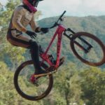 Caroline Buchanan Instagram - Leaning into the nerves of ticking off new #slopestyle features on my @trekbikes on course today @crankworx ❤️‍🔥 ..it took me a few attempts to barspin onto the up box wall and as always on the other side of fear and that 5 seconds of courage is success! #trek #mtb #mountainbike #mtblove #trekbikes #slopestylemtb #fmbworldtour #crankworx #crankworxcairns #cairns @trekbikesaunz Vid// @jxn_visuals