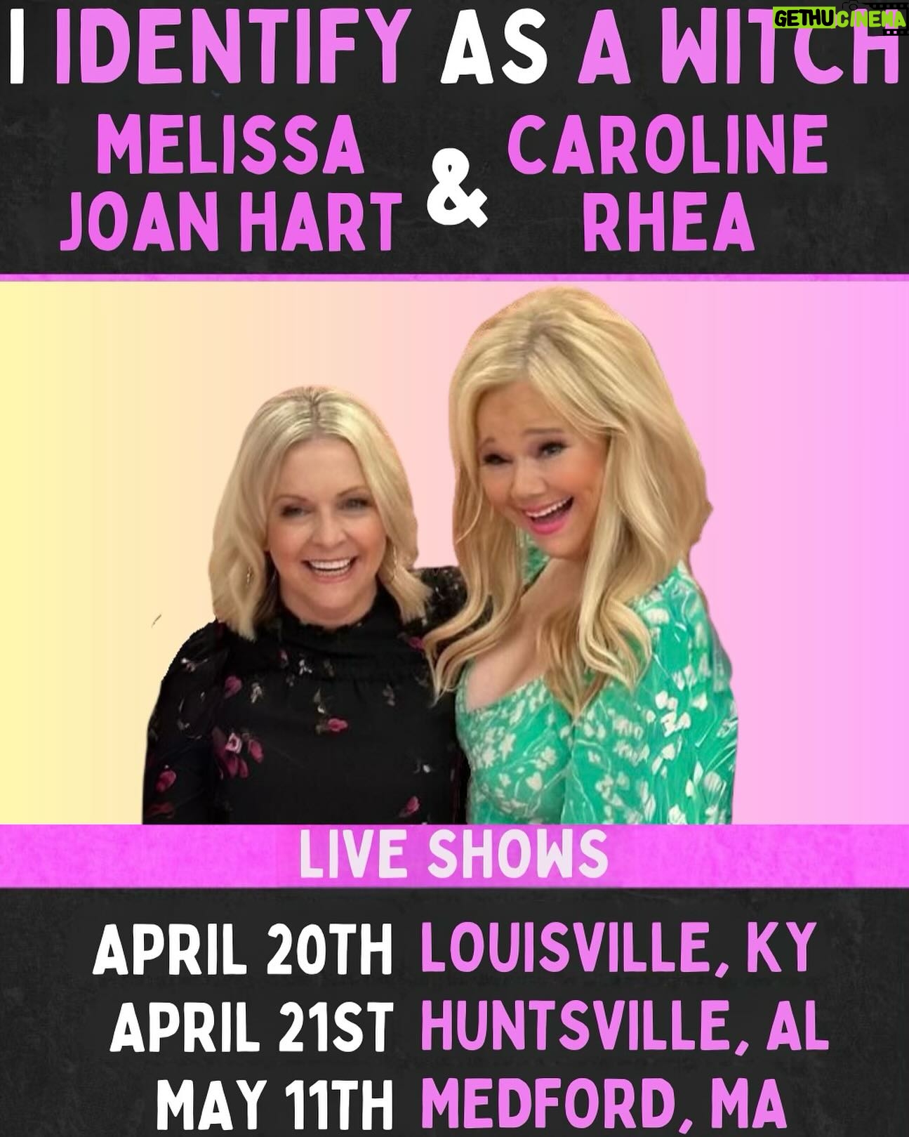 Caroline Rhea Instagram - Maybe it’s because we’re both Aries or that we both played witches but that little @melissajoanhart is up for anything! She’s very funny and now she’s doing standup too. Come see us! More cities being announced. Only rule no one can ask us whether or not the cat was real. Tickets at CarolineRhea.com @standuplivehunt and @louisvillecomedy #BestWitches #standupcomedy #witchesofinstagram #90s