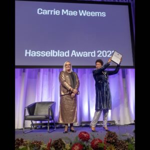 Carrie Mae Weems Instagram - It is an incredible honor to be awarded as the Hasselblad Award laureate for 2023. I extend my deepest gratitude to the Hasselblad Foundation and their incredible team. 

The coinciding exhibition is on view until 21 January 2024. If you find yourself in Gothenburg I hope you’ll stop in and see the show.

📷 @hasselbladfoundation