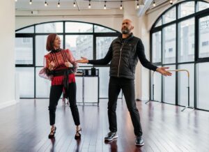 Carrie Preston Instagram - Dancing into this week’s #Elsbeth episode like...💃🕺Swipe for sneak peek photos! 📸