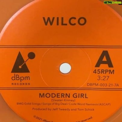 Carrie Brownstein Instagram - We’ve got you covered! Duck for cover! Cover Me Badd?! Wilco plays “Modern Girl” by @sleater_kinney and we play “A Shot in the Arm” by @wilco. The 7” is available exclusively on our joint tour, which begins….next week! (Tour dates in bio).