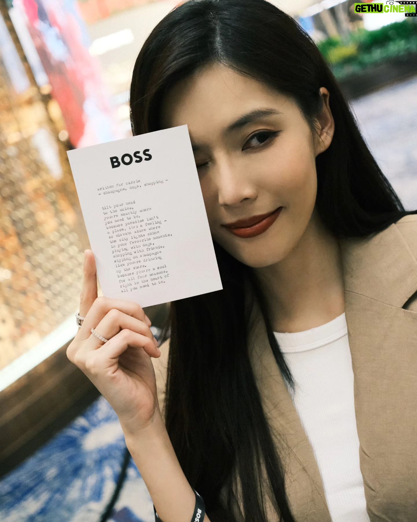 Carrie Wong Instagram - Celebrated the opening of BOSS House Bali Pop-Up at Changi Terminal 3, a Changi and global first concept where you will be immersed in the 24/7 world of BOSS. Shop the Spring/Summer collection with outfits that will take you from day to night for a beach getaway, as well as an exclusive BOSS House Bali capsule only available at Terminal 3. Come visit the pop-up from now until 9 May and stand a chance to win a 3D2N stay in the BOSS House Bali. @boss #BeYourOwnBOSS #BOSSHouseBali @changiairport #Changi1st