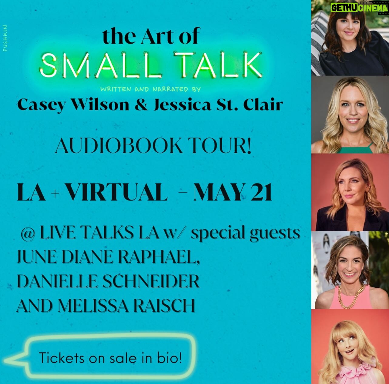 Casey Wilson Instagram - LA tour stop both in person and filmed virtually for The Art of Small Talk with comedic legends and beauties @junediane @melissarauch and @daniellecarolineschneider !!!!