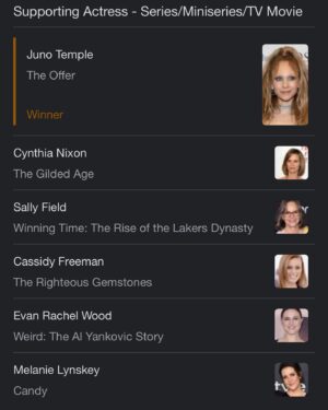 Cassidy Freeman Instagram - What an honor to be nominated by the @satelliteawards for Best Supporting Actress in @therighteousgemstones 🌟🌟🌟 proud of my teammates @edipattersonhi @waltongogginsbonafide and #dannymcbride for their nominations as well. Praise be! 💎 #NotBadCompany