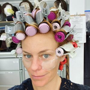 Cassidy Freeman Instagram - In preparation for SEASON 3 of @therighteousgemstones coming out on June 18th on @hbomax @hbo …I give you the transformation into 💎Amber Gemstone💎: 
1. Selfie I send the hair team to tell me whether or not my hair is red enough for Amber….the answer was no…
2. Root and tunes. The ol’ one AirPod experience while getting that red shmear’d on…if I’m lucky, @edipattersonhi is nearby to make the time fly 
3. Hot head, cool face. The rollers are endless and the under eye patches are too. @cristykoebley is a ninja at this every single day 🙌🏼
4. Just seeing if you’re still with me…
5. Coiffed and lashed and ready for costumes…lashes and all eye shenanigans performed by @makeupbyleighanny who has the best laugh either side of the Mississippi…
6. Diamonds first…put on when I can’t reach by the goddess otherwise known as @dalia_explains_it_all …with time to pump that liquid gold for the babe at home 🥛 …
7. Ready to rumble (this shot by the one and only @bryantology)