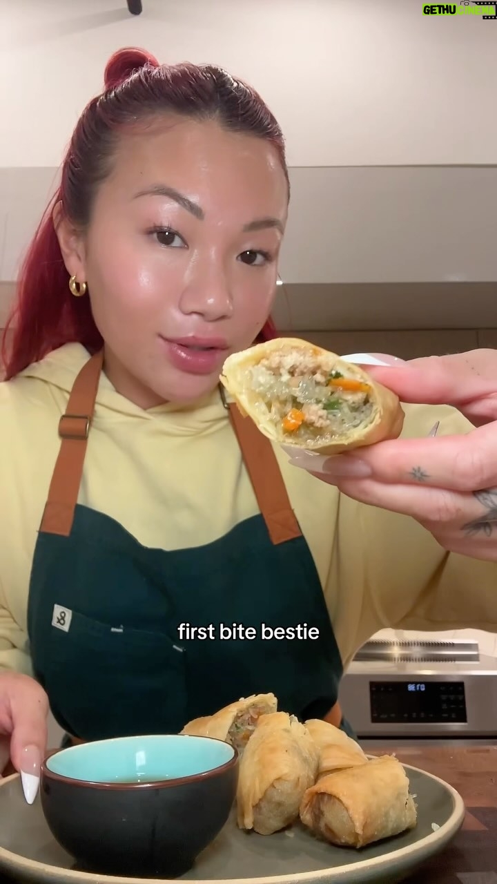 Cassie Yeung - 486.5K Likes - s/o Betty for rolling trays and trays of these spring rolls