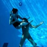 Cat Zingano Instagram - Working BJJ and UTL drills in the deep end. 💦 Could you do all of this on one breath? How many moves do you see and what are their names? Swimming is honestly one of my favorite training sessions, there’s nothing quite like it for mental and physical endurance. @alejazulara @deependfitness #bustamove #deependfitness #drills #waterworld #bjj #mentaltoughness #underwater #play #mermaids