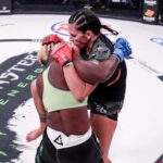 Cat Zingano Instagram - 🐈 "Alpha" @alphacatzingano stepped into the #Bellator cage for the first time #OnThisDay in 2020. Will she walk away with the featherweight strap THIS OCTOBER? 👀 Limited #Bellator300 tickets left. Hit the link in bio to get yours 🎟️