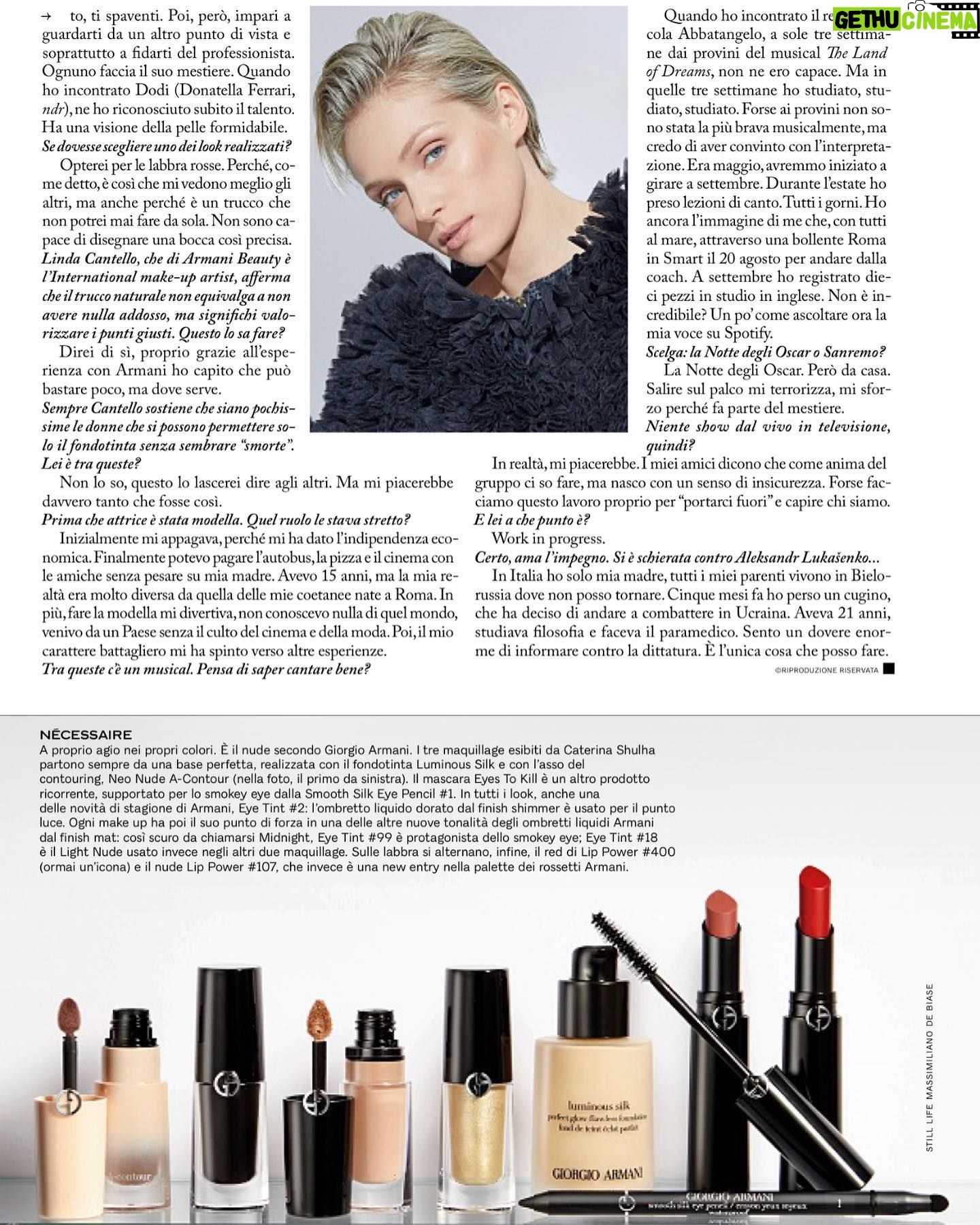 Caterina Shulha - 1K Likes - Una bellissima intervista di Carla Ferron su @amicamagazine 💫
Grazie ♥️
@isabellaservello
@davide.gallizio
@dodi_make_up
@aldocoppola
@gabriellacarrubba
@marvi_marver
@dicarlorella
@stefano_chiappi_management
#armani #armanibeauty #armanifamily
@giorgioarmani
@armanibeauty