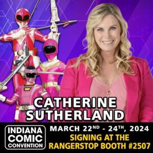 Catherine Sutherland Instagram - Super excited to attend @indianacomicconvention next week!
Come and see me and my ranger friends 
@nakiaburrise @karanashley @stevecardenaspr at the Rangerstop booth!
It’s Morphin time!
#catherinesutherland #PinkRanger #Onceandalways #KatherineHillard #Mightymorphinpowerrangers #zeo #Turbo #PinkRangerPower #Pterodactyl #cranezord #powerrangersplayback