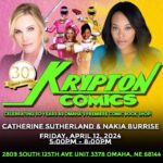 Catherine Sutherland Instagram – I’ll be in Omaha Nebraska Apri 12th @krypton.comics
Come and see me and my Bestie @nakiaburrise from 5 PM to last Man standing!
#powerrangersplayback #superchatpodcast #superchat #spreadjoy #powerrangers #superchatwithcatandnakia #mmpr #zeo #turbo #pinkranger #catherinesutherlandiaburrise #girlpower #liftupothers #laugh #love #instagood #joyrevolution #friendship #catandnakia #encourage #empower #inspire #pinkranger #yellowranger #nakiaandcat #youtubechannel
