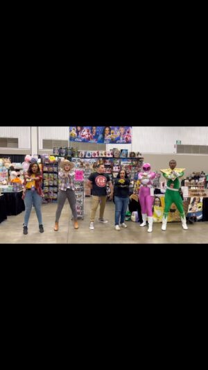 Catherine Sutherland Instagram - It’s Morphin Time @indianacomicconvention 
Come and see us this weekend at the @rangerstop_convention booth #2507
@nakiaburrise @karanashley @stevecardenaspr 

#catherinesutherland #PinkRanger #Onceandalways #KatherineHillard #Mightymorphinpowerrangers #zeo #Turbo #PinkRangerPower #Pterodactyl #cranezord #powerrangersplayback  #nakiaburrise #karanashley #stevecardenas