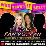 Catherine Sutherland Instagram – #sneakpeekmonday
Who knows it best live, fan vs fan!
We have selected our competitors. Thank you to all of you who submitted!
Tune in this Wednesday at 3pm PST on our YouTube channel. Moderated by @alexiscardoza
#powerrangersplayback #superchatpodcast #superchat #spreadjoy #powerrangers #superchatwithcatandnakia #mmpr #zeo #turbo #pinkranger #catherinesutherlandiaburrise #girlpower #liftupothers #laugh #love #instagood #joyrevolution #friendship #catandnakia #encourage #empower #inspire #pinkranger #yellowranger #nakiaandcat #youtubechannel #whoknowsitbest