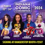 Catherine Sutherland Instagram - Up next @indianacomicconvention Signing at The Rangerstop booth #2507 It’s Morphin Time! #catherinesutherland #nakiaburrise #karanashley #stevecardenas #powerrangers #onceandalways #mightymorphinpowerrangers #powerrangerszeo #powerrangersturbo #powerrangersplayback
