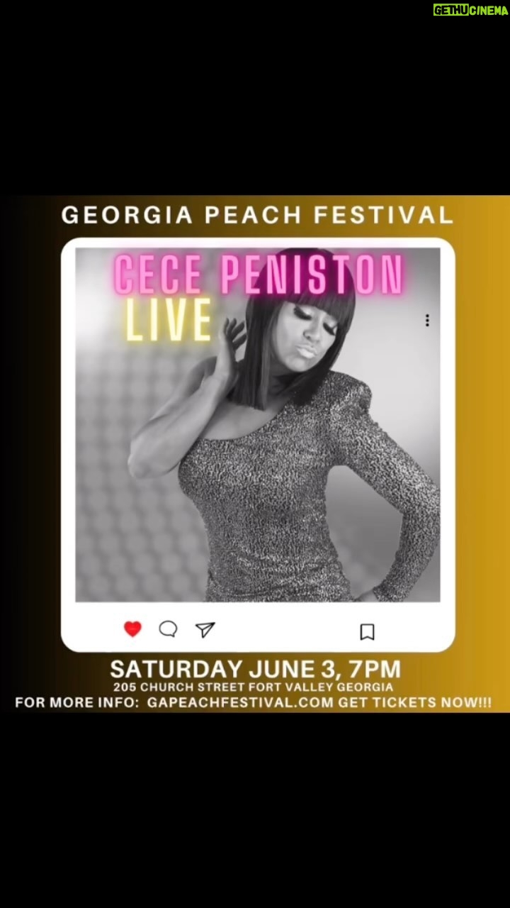 CeCe Peniston Instagram - Hey y’all join me at the @georgiapeachfestival let’s go #liveperformance #mood #artistsoninstagram #artist #cecepeniston #fortvalley