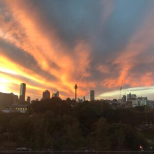 Celia Ireland Instagram - Dusk, Sydney, what a sky! Peace, love and light to all xxx