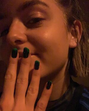 Celine Buckens Instagram - lockdown from the pov of my radically overgrowing acrylic nails