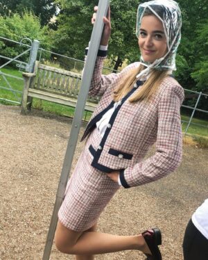 Celine Buckens Instagram - Yes, the new season of #freerein is out; yes, I wear this sexy little grandma get-up; no, they didn’t let me keep the rain hat on ☹️