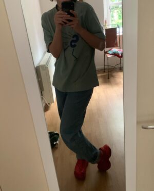 Celine Buckens Instagram - Self Isolation, or ten days in the life of red glitter platform croc. Hello freedom. 
This is not an ad. Hi @crocs