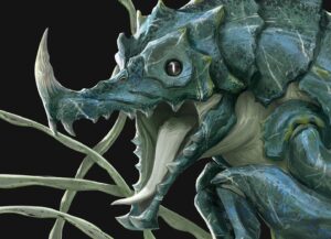 Celine DaHyeu Kim Instagram - Render painting of battle shrimp aka the Brickle Back! Character design by @shiyoon83 and sculpt by @charlesellison_art :) he got a bit of a color change in the final film #theseabeast #celinekim #visualdevelopment