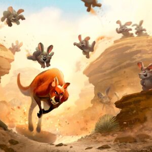 Celine DaHyeu Kim Instagram - Another Larrikins post from 2016 :) Original concept/design was by the amazing @nicolas.weis and I had to do a painting and quarter down shot for callout. It’s always weirdly therapeutic when I get to paint a slice of landscape 🥰 #celinekim #visualdevelopment #dreamworks