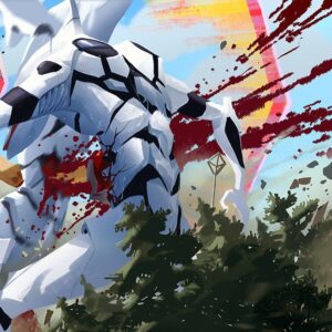 Celine DaHyeu Kim Instagram - I watched Evangelion on Netflix :) #evangelion #netflix #celinekimart #celinekim #asuka #eva02