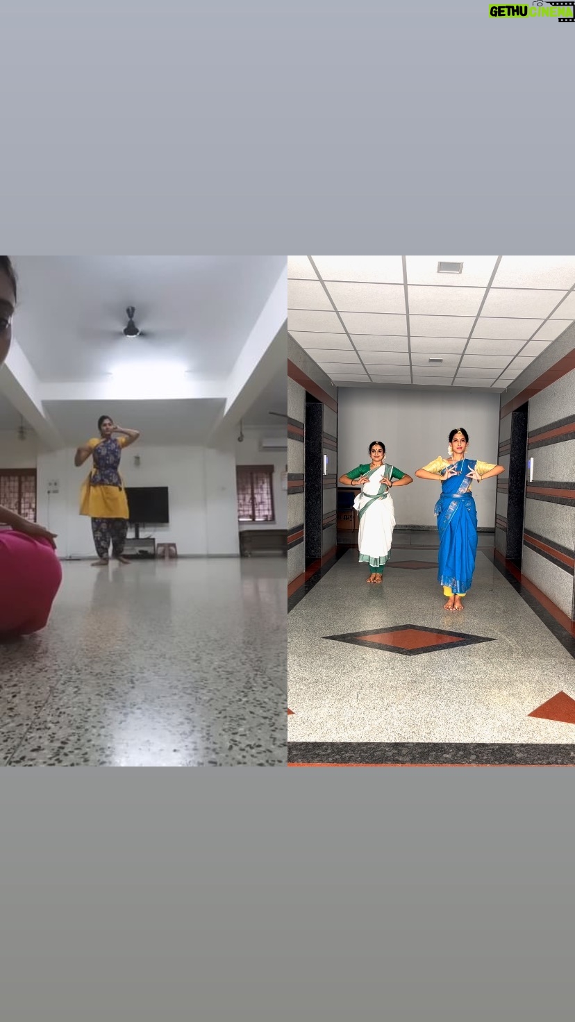 Chandana Ananthakrishna Instagram - Tested our stamina with the thigh burning kudhithamettu adavu and guess what we are in pretty good form coz this took 4 faulty takes 😅🤩 Challenge accepted, done and dusted😎 Pulling off this challenge in btw practical exams!😄 @mahatikannan , @ramya_padmapatra it was fun trying this akka ☺️