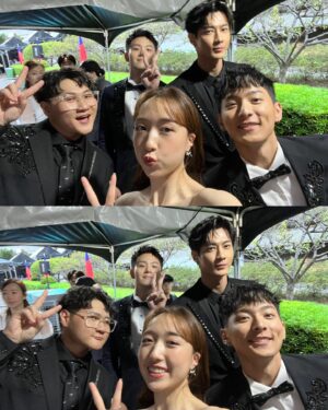 Chanel Wang Instagram - With my boyzzz @itboyzofficial 
謝謝我的定心丸們😂
戲裡戲外都很照顧我
希望下次會出現it boyz ft.ChanelWang 的歌😉
#金鐘58