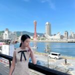 Chanidapa Pongsilpipat Instagram - Sunny day in Kobe. ☀️🗼#kobeporttower #merikenpark #kobe #japan #ChaniInAsia #FlatFF0738 #miumiu