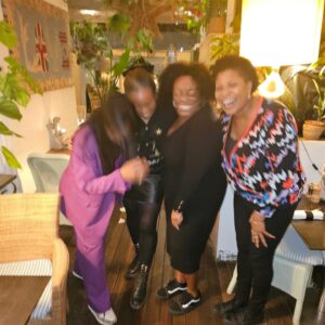 Charlene White Instagram - Vibes. Friendship. Bad Behaviour. Banter. Sisterhood. Family.

(and a member of the public mixing us up 👀)

@1judilove 
@brendaedwardsglobal 
@angellicabell